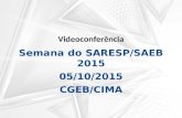 Videoconferência Semana do SARESP/SAEB 2015 05/10/2015 CGEB/CIMA.