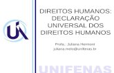 DIREITOS HUMANOS: DECLARAÇÃO UNIVERSAL DOS DIREITOS HUMANOS Profa.: Juliana Hermont juliana.melo@unifenas.br.
