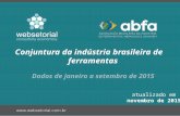 Conjuntura da indústria brasileira de ferramentas Dados de janeiro a setembro de 2015 atualizado em novembro de 2015.