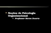 Noções de Psicologia Organizacional Professor Heron Duarte.