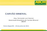 Associação Brasileira do Carvão Mineral Eng. Fernando Luiz Zancan Associação Brasileira do Carvão Mineral - ABCM Porto Alegre/RS - 18 de junho de 2015.