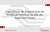 Experiência de Organização da Produção Mineral do APL de Santa Gertrudes Brasília – DF - 08/12/2015.