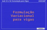 EM406D UNICAMPAula 15 e 16: Formulação para Vigas Formulação Variacional para vigas.