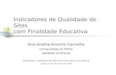 Indicadores de Qualidade de Sites com Finalidade Educativa Ana Amélia Amorim Carvalho Universidade do Minho aac@iep.uminho.pt Qualidade e Avaliação dos.