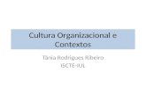 Cultura Organizacional e Contextos Tânia Rodrigues Ribeiro ISCTE-IUL.