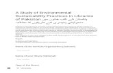 A Study of Environmental Sustainability Practices in Libraries of Pakistan پاکستان کے کتب خانوں میں ماحولیاتی پائیداری کے طریقوں کا مطالعہ