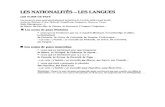 Les Nationalités Et Les Langues