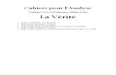 Cahiers pour lanalyse n1 la vérité