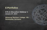 ICTs in Education:  Portfolios