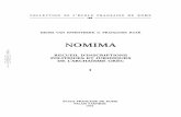 Nomima : recueil d'inscriptions politiques et juridiques de l'archaïsme grec. Tome I, Cités et institutions