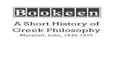 Marshall John 1845 1915 a Short History of Greek Philosophy