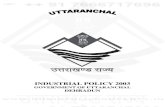Uttarakhand Ind. Policy 2003