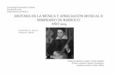 Historia de la Música y Apreciación Musical II Seminario de Barroco 2015