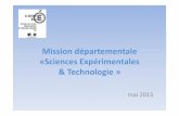 Présentation de la mission départementale "Sciences Expérimentales & Technologie"