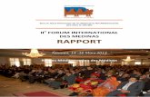 Rapport forum international des medinas 2013