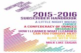 2015-2016 Subscriber Handbook