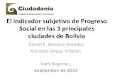 Una aproximación subjetiva al progreso social en las 3 principales ciudades de Bolivia