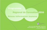 Programme Régional de Formation 2016 - Réseau Information Jeunesse Bretagne