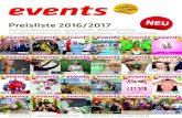 EVENTS Preisliste 2016/2017