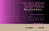 IOB - Calendário de Obrigações e Tabelas Práticas - Distrito Federal/Goiás - Julho/2016
