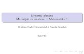 Linearna algebra Materijali za nastavu iz Matematike 1