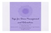Yoga for Stress Management and Relaxation