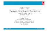 BBY 207: Sosyal Bilimlerde Araştırma Yöntemleri I