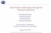 Solar Power and Energy Storage for Planetary Missions
