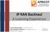 IP RAN Backhaul A Learning Experience