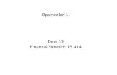 Opsiyonlar(1) Ders 19 Finansal Yönetim 15.414