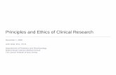 Principles and Ethics of Clinical Research