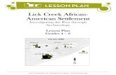 Lick Creek African-American Settlement Lesson Plans