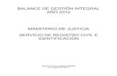 BALANCE DE GESTIÓN INTEGRAL AÑO 2012 MINISTERIO DE ...