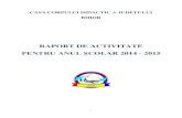 Raport anual de activitate pe anul şcolar 2014 - 2015