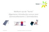 Algemene introductie cursus over Zonnecollectoren / Zonneboilers