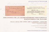 ARCHIVES DE LA GENDARMERIE NATIONALE RAPATRIÉES DE ...