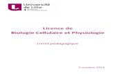Licence de Biologie Cellulaire et Physiologie Livret pédagogique