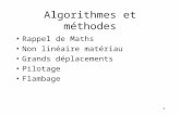 Algorithmes et méthodes