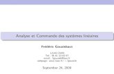 Analyse et Commande des systèmes linéaires