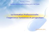 La Forma on Professionnelle: l'expérience Tunisienne et perspec ves