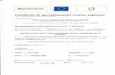 Certificato Specializzazione Promozione Enogastronomia