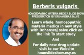 Berberis vulgaris Homoeopathic materia medica slide show presentation by Dr.Hansraj salve