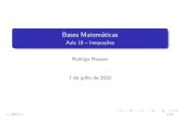 Bases Matemáticas - Aula 10 – Inequações