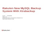Rakuten New MySQL Backup System With Xtrabackup