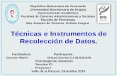 Técnicas e Instrumentos de recolección de datos o información para la investigación