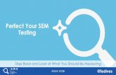 Perfect Your SEM Testing: Step Back and Look at What You Should Be Measuring By Ted Ives