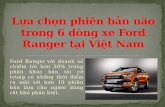 Lựa chọn phiên bản nào trong 6 dòng Ford Ranger tại Việt Nam