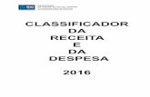 CLASSIFICADOR DA RECEITA E DA DESPESA 2016