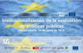 Institucionalización de la evaluación de políticas públicas / Blanca Lázaro
