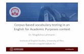 Corpus-based vocabulary testing in an English for Academic ...